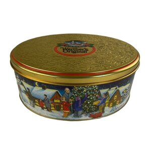Christmas Werthers Original Collectors Tin u Organizing Container Village Scene